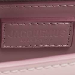 Pre Owned Jacquemus Pale Pink Patent Leather Le Grand Bambino Top Handle Bag