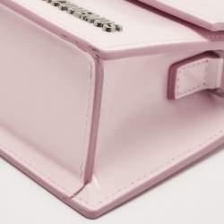 Pre Owned Jacquemus Pale Pink Patent Leather Le Grand Bambino Top Handle Bag