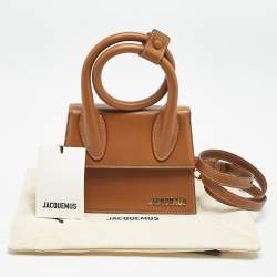 Pre Owned Jacquemus Brown Leather Le Chiquito Noeud Top Handle Bag