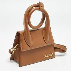 Pre Owned Jacquemus Brown Leather Le Chiquito Noeud Top Handle Bag