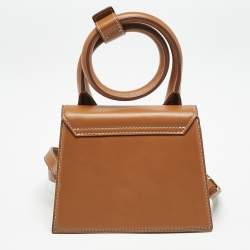 Pre Owned Jacquemus Brown Leather Le Chiquito Noeud Top Handle Bag