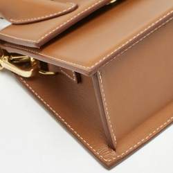 Pre Owned Jacquemus Brown Leather Le Chiquito Noeud Top Handle Bag