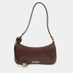 مملوكة مسبقًا Jacquemus Brown Leather Le Bisou Perle Bag