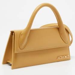 Jacquemus Mustard Leather Long Le Chiquito Top Handle Bag