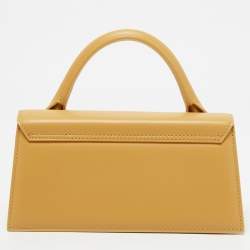 Jacquemus Mustard Leather Long Le Chiquito Top Handle Bag