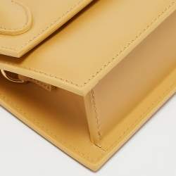 Jacquemus Mustard Leather Long Le Chiquito Top Handle Bag