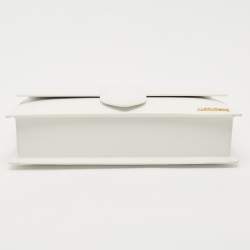 Pre Owned Jacquemus White Leather The Bambinou Top Handle Bag