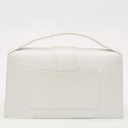 Pre Owned Jacquemus White Leather The Bambinou Top Handle Bag