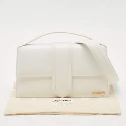 Pre Owned Jacquemus White Leather The Bambinou Top Handle Bag