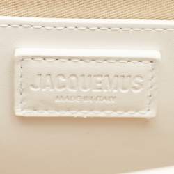 Pre Owned Jacquemus White Leather The Bambinou Top Handle Bag
