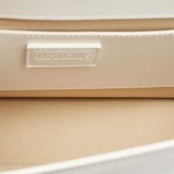 Pre Owned Jacquemus White Leather The Bambinou Top Handle Bag