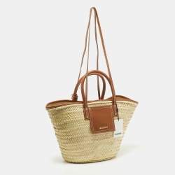 Pre Owned Jacquemus Tan/Natural Raffia The Soli Basket Tote