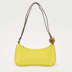 Jacquemus Yellow Leather Le Bisou Perle Shoulder Bag