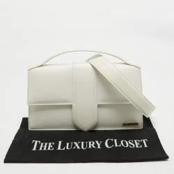 Pre Owned حقيبة يد جاكيموس لو بامبينو جلد أبيض