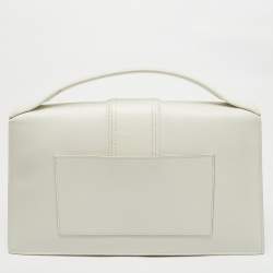 Pre Owned حقيبة يد جاكيموس لو بامبينو جلد أبيض