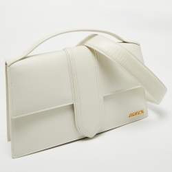 Pre Owned حقيبة يد جاكيموس لو بامبينو جلد أبيض