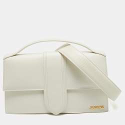 Pre Owned حقيبة يد جاكيموس لو بامبينو جلد أبيض