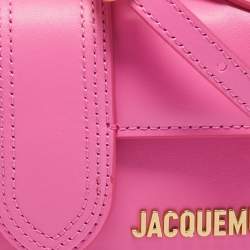 Pre Owned Jacquemus Neon Pink Leather Mini Le Bambino Top Handle Bag