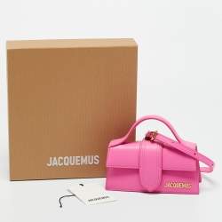 Pre Owned Jacquemus Neon Pink Leather Mini Le Bambino Top Handle Bag
