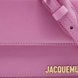 Pre Owned Jacquemus Neon Pink Leather Long Le Chiquito Top Handle Bag