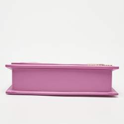 Pre Owned Jacquemus Neon Pink Leather Long Le Chiquito Top Handle Bag