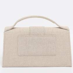 Pre Owned حقيبة جاكيموس لو غراند بامبينو قماش بيج بيد علوية