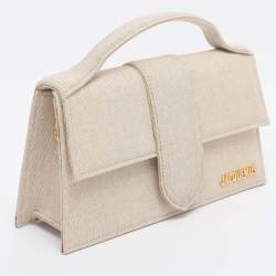 Pre Owned حقيبة جاكيموس لو غراند بامبينو قماش بيج بيد علوية