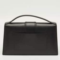 Pre Owned Jacquemus Black Leather Le Bambinou Top Handle Bag