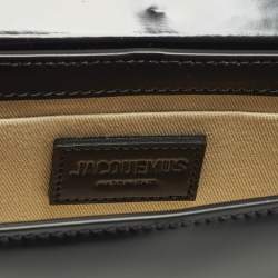 مملوكة مسبقًا Jacquemus Long Le Chiquito Boucle Black Glossy Leather Top Handle Bag