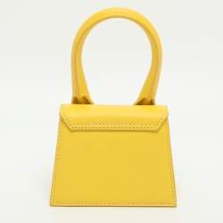 Pre Owned حقيبة جاكيموس لو شيتو ميني جلد أصفر يد علوية