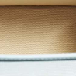 Pre Owned Jacquemus Le Chiquito Moyen Boucle Light Blue Lizard Embossed Leather Top Handle Bag