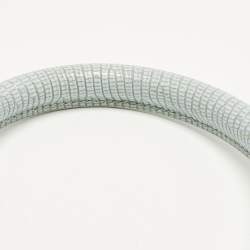 Pre Owned Jacquemus Le Chiquito Moyen Boucle Light Blue Lizard Embossed Leather Top Handle Bag