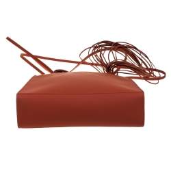 Pre Owned حقيبة يد جاكيموس حمالة متعددة لو أيه4 جلد مبطنة برتقالية غيغر