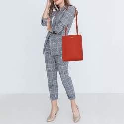 Pre Owned حقيبة يد جاكيموس حمالة متعددة لو أيه4 جلد مبطنة برتقالية غيغر