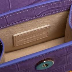 Pre Owned Jacquemus Purple Leather Le Chiquito Mini Satchel