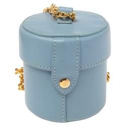 Pre Owned Jacquemus Blue Leather Mini Le Vanity Shoulder Bag