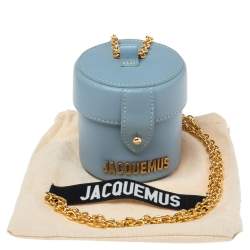 Pre Owned Jacquemus Blue Leather Mini Le Vanity Shoulder Bag