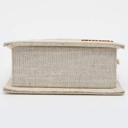 Pre Owned Jacquemus Off White Linen Canvas Le Chiquito Top Handle Bag