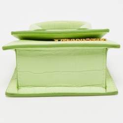 Jacquemus Green Croc Embossed Leather Le Chiquito Mini Bag