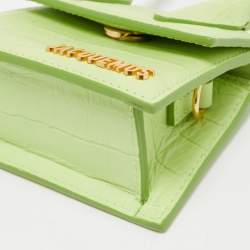Jacquemus Green Croc Embossed Leather Le Chiquito Mini Bag
