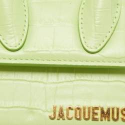 Jacquemus Green Croc Embossed Leather Le Chiquito Mini Bag