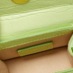 Jacquemus Green Croc Embossed Leather Le Chiquito Mini Bag