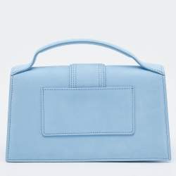 Pre Owned Jacquemus Light Blue Leather Le Grand Bambino Top Handle Bag