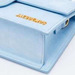 Pre Owned Jacquemus Light Blue Leather Le Grand Bambino Top Handle Bag