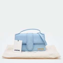 Pre Owned Jacquemus Light Blue Leather Le Grand Bambino Top Handle Bag