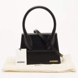 Jacquemus Black Leather Le Grand Chiquito Top Handle Bag
