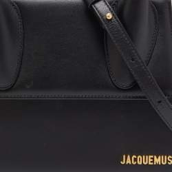 Pre Owned Jacquemus Black Leather Grand Le Chiquito Top Handle Bag