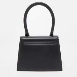Pre Owned Jacquemus Black Leather Grand Le Chiquito Top Handle Bag