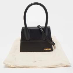 Pre Owned Jacquemus Black Leather Grand Le Chiquito Top Handle Bag