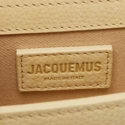 مملوكة مسبقًا Jacquemus Light Yellow Nubuck Leather Le Bambino Mini Top Handle Bag.